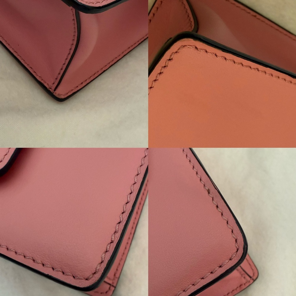 Prada Elektra 1BD120 Pink Studded Flap Shoulder Bag City Calf + Croc Trim - Picture 12 of 15
